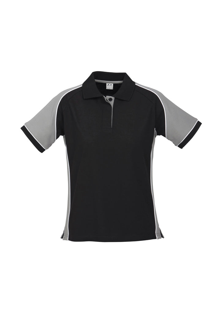 Nitro Womens Short Sleeve Polo - Black/Grey/White