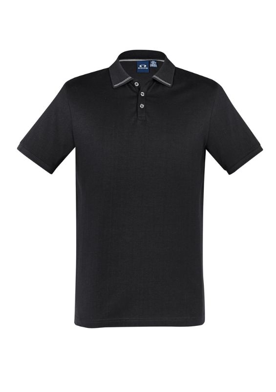 Mens Aston Polo - Black/Silver Grey (Medium)