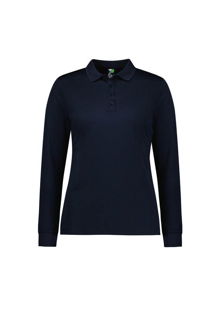 Action Womens Long Sleeve Polo - Navy