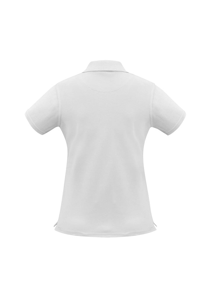 Neon Womens Short Sleeve Polo - White