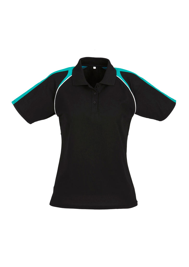 Triton Womens Short Sleeve Polo - Black/Teal/White