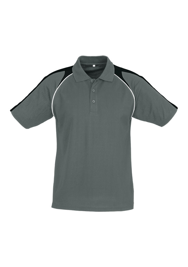 Triton Mens Short Sleeve Polo - Ash/Black/White