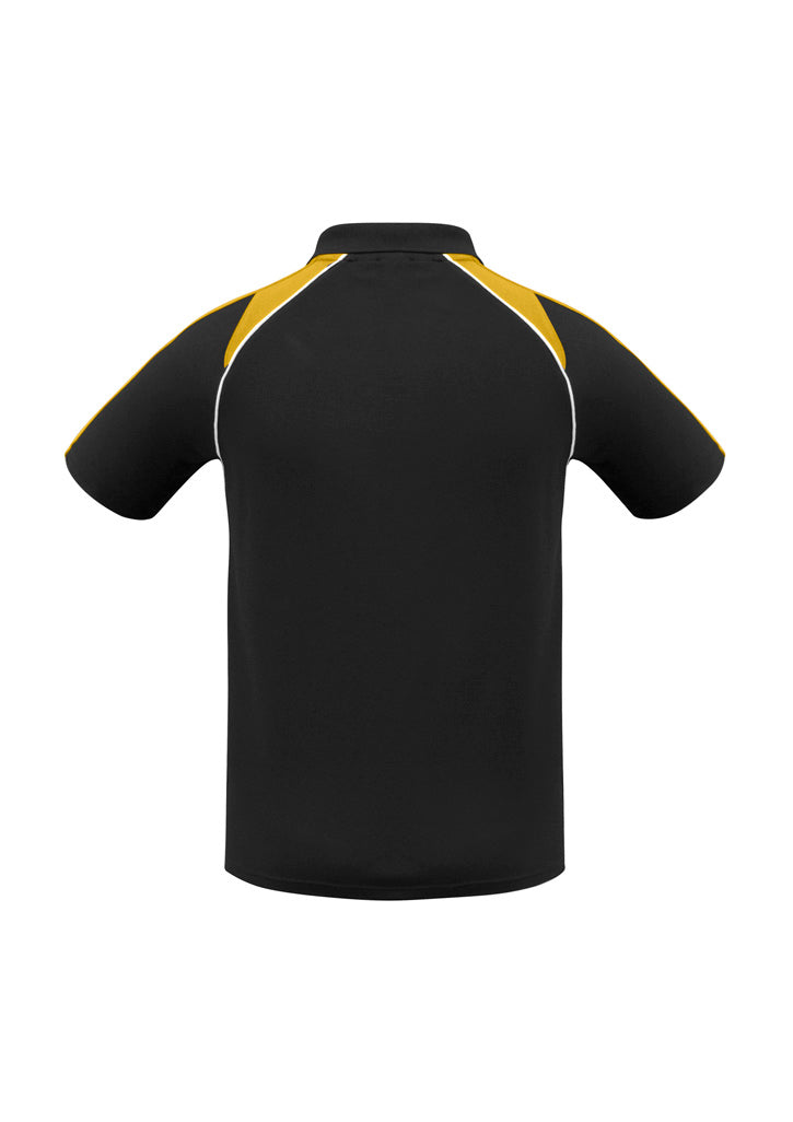 Triton Mens Short Sleeve Polo - Black/Gold/White