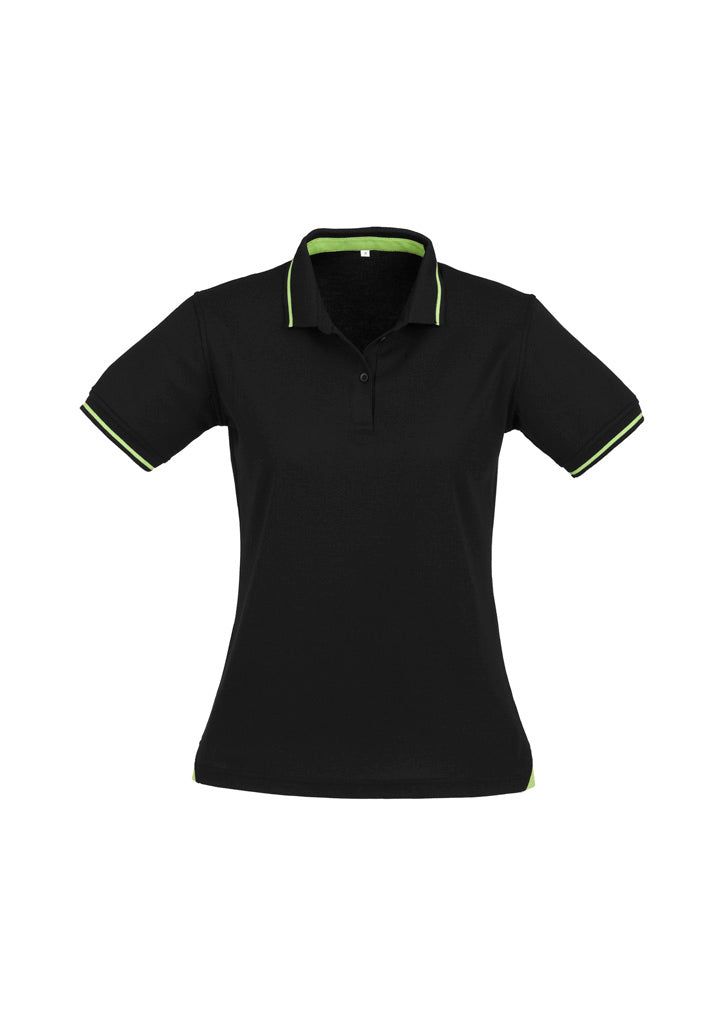 Jet Womens Short Sleeve Polo - Black/Bright Green