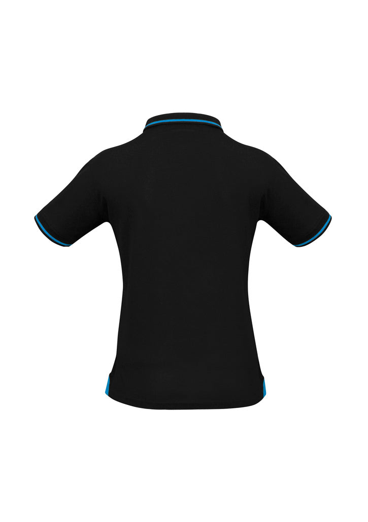 Jet Womens Short Sleeve Polo - Black/Cyan