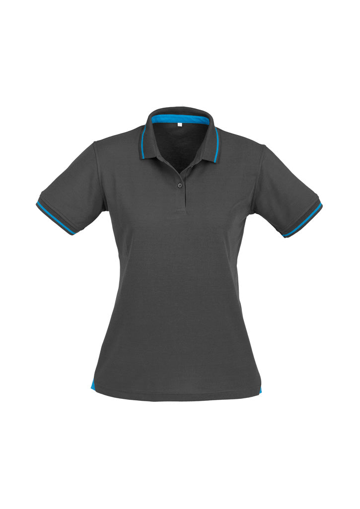 Jet Womens Short Sleeve Polo - Steel Grey/Cyan