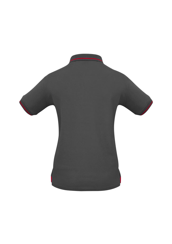 Jet Womens Short Sleeve Polo - Steel Grey/Red