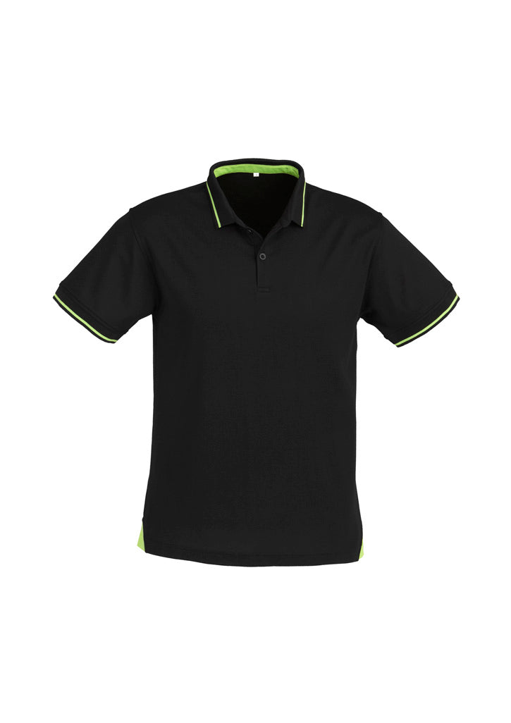 Jet Mens Short Sleeve Polo - Black/Bright Green