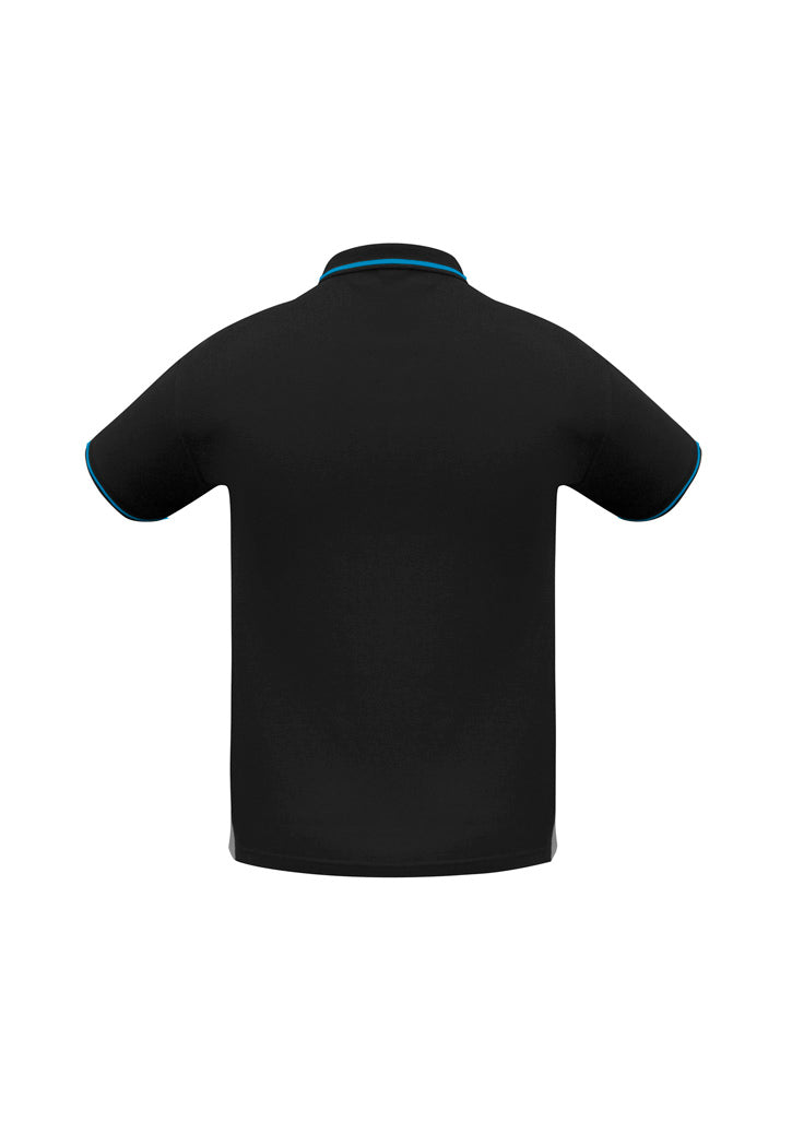 Jet Mens Short Sleeve Polo - Black/Cyan