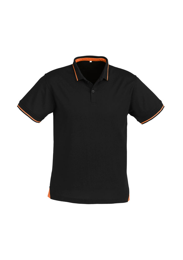 Jet Mens Short Sleeve Polo - Black/Orange