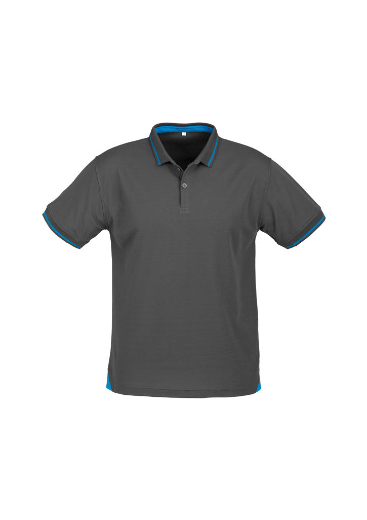 Jet Mens Short Sleeve Polo - Steel Grey/Cyan