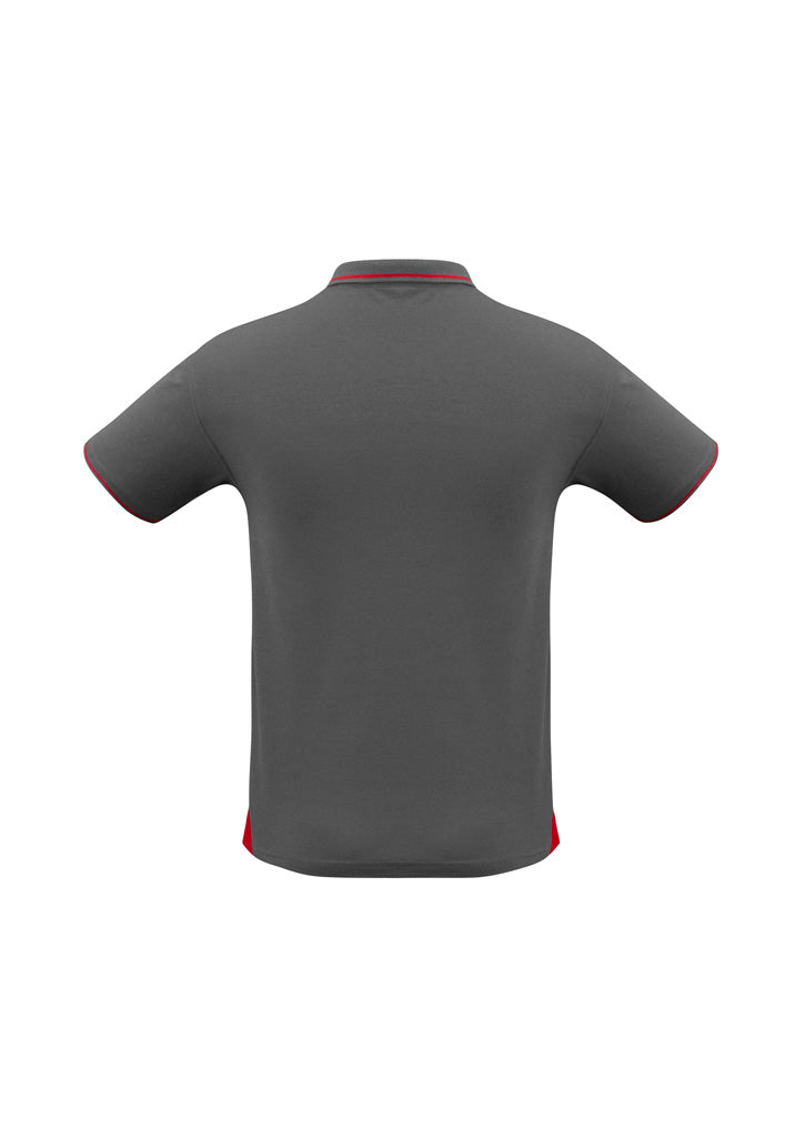 Jet Mens Short Sleeve Polo - Steel Grey/Red