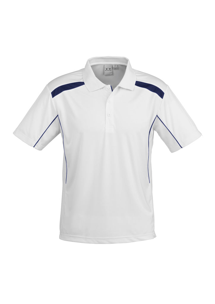 United Mens Short Sleeve Polo - White/Navy