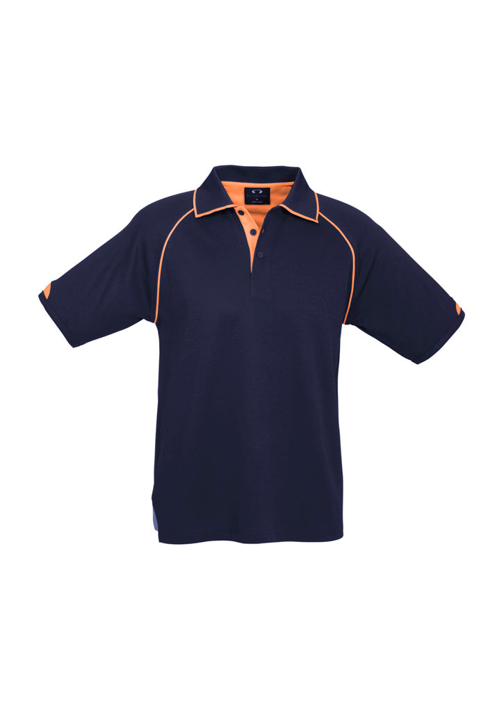 Fusion Mens Short Sleeve Polo - Navy/Fluoro Orange