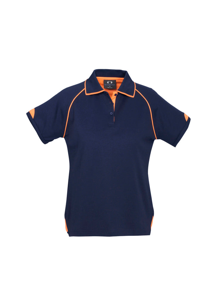 Fusion Womens Short Sleeve Polo - Navy/Fluoro Orange