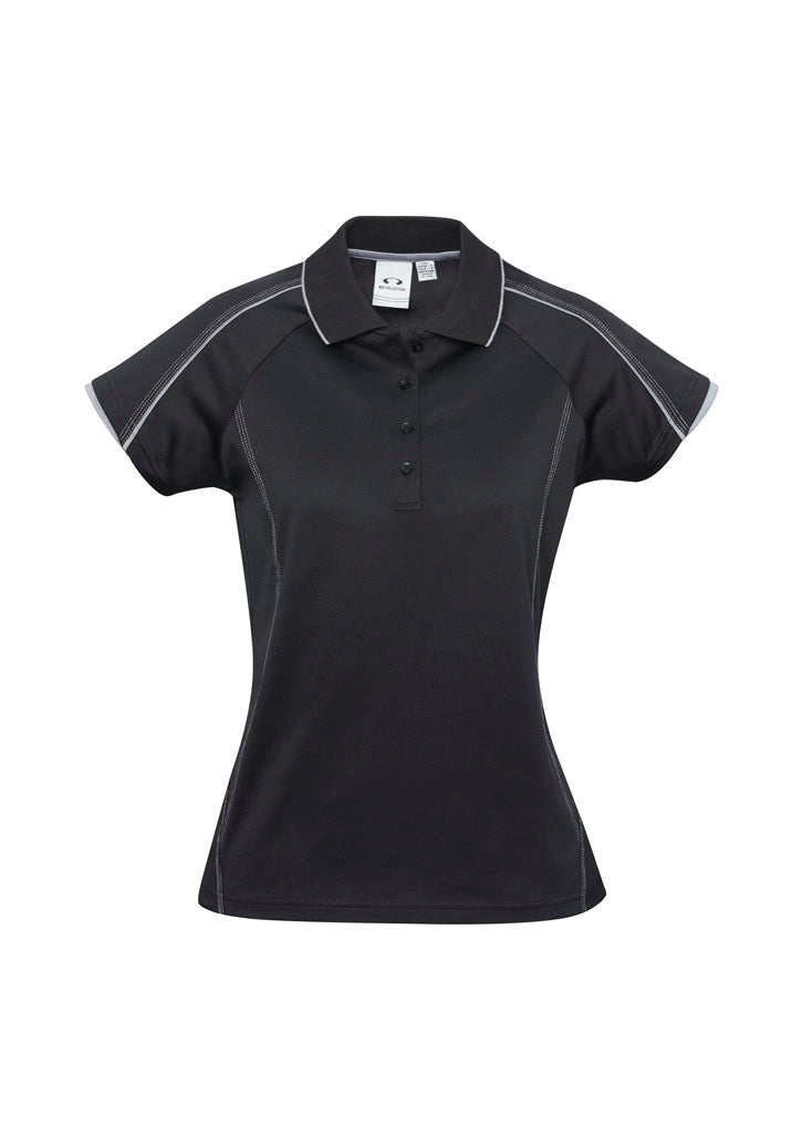 Blade Womens Short Sleeve Polo - Black/Silver Grey