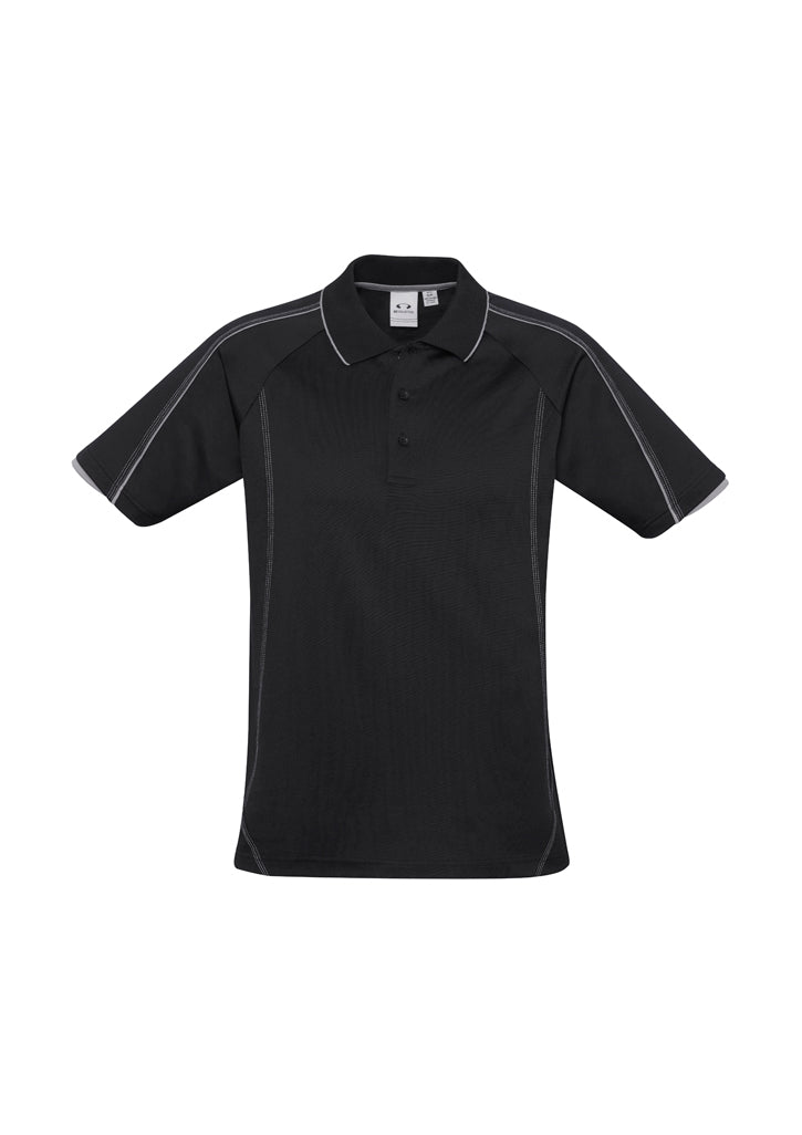 Blade Mens Short Sleeve Polo - Black/Silver Grey