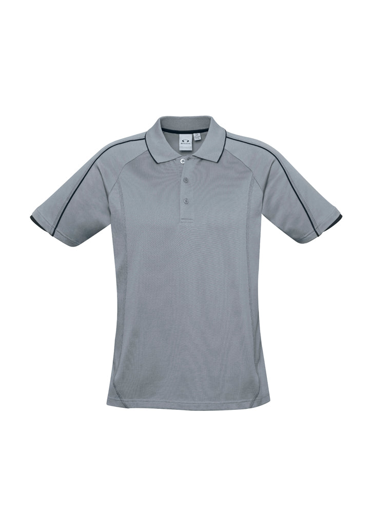 Blade Mens Short Sleeve Polo - Silver Grey/Black