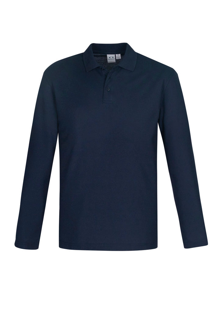 Crew Mens Long Sleeve Polo - Navy