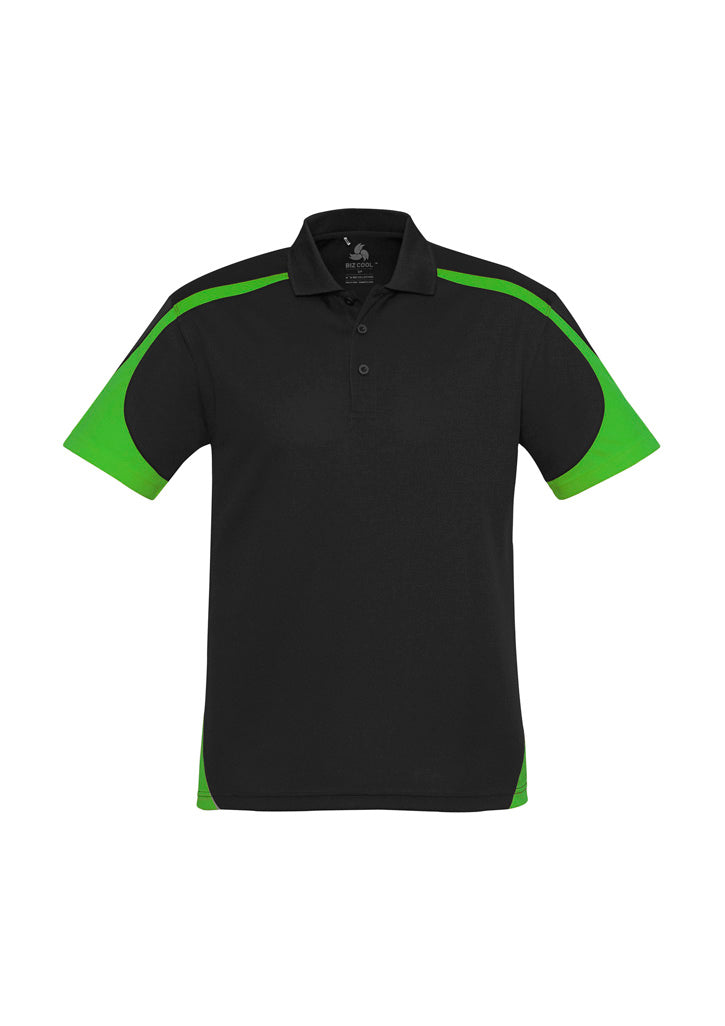 Talon Mens Short Sleeve Polo - Black/Green