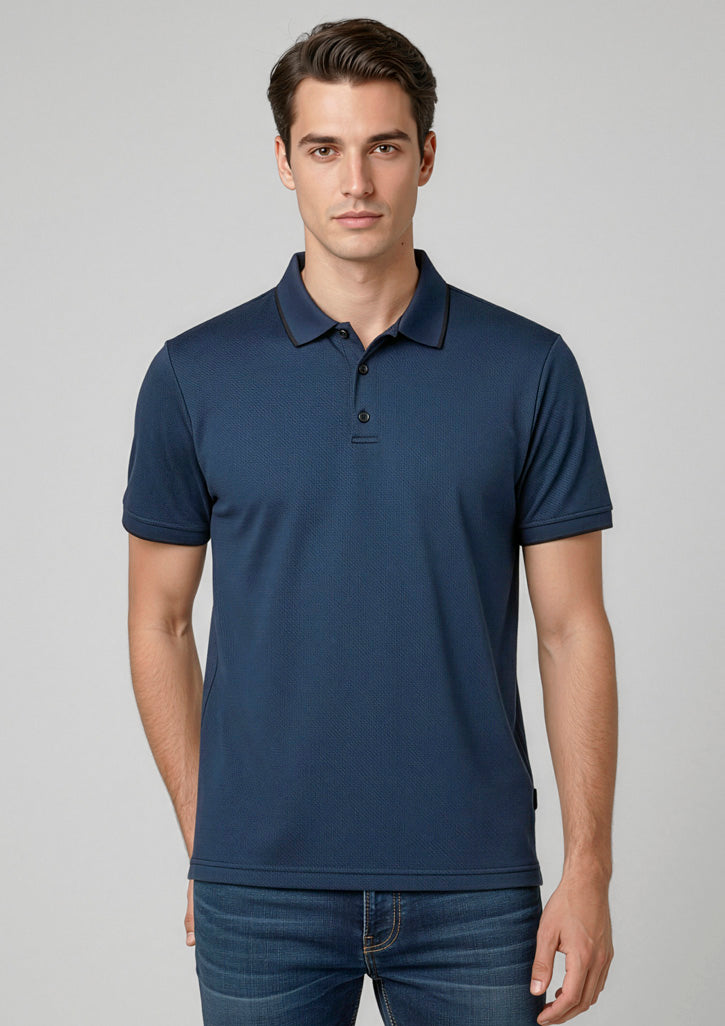 Echo Mens Short Sleeve Polo - Carbon Blue