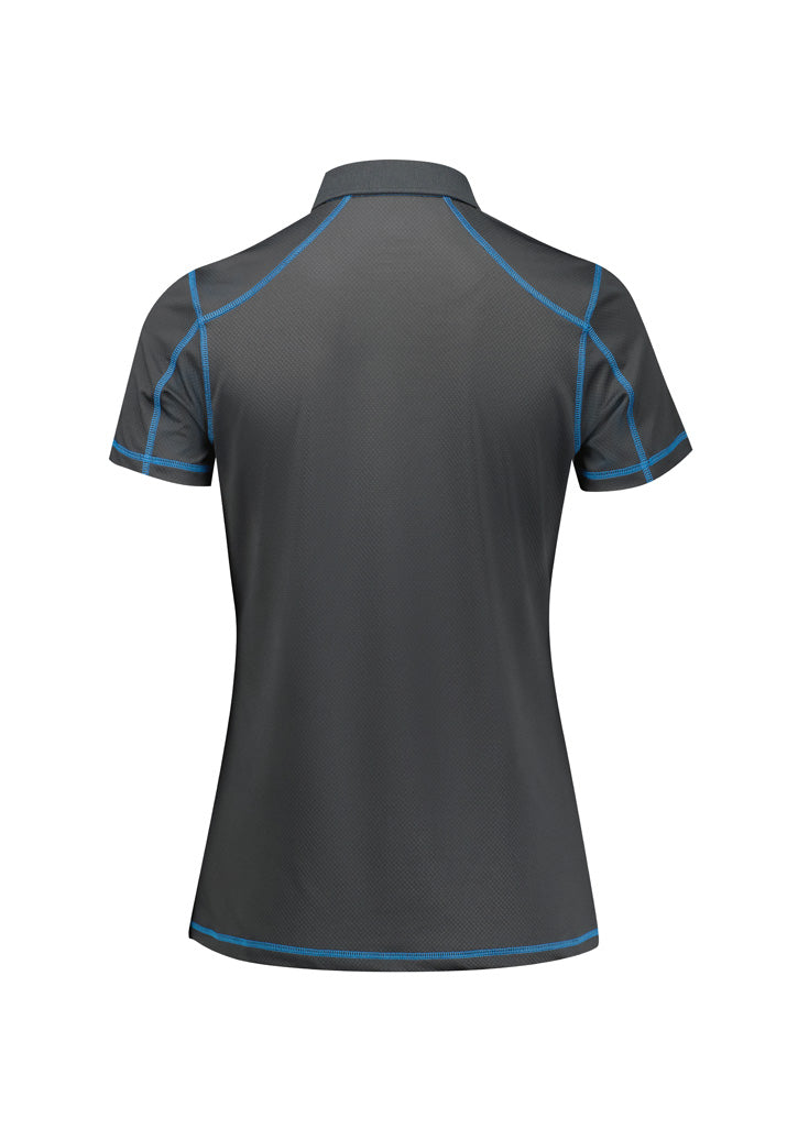 Dart Womens Short Sleeve Polo - Grey/Cyan