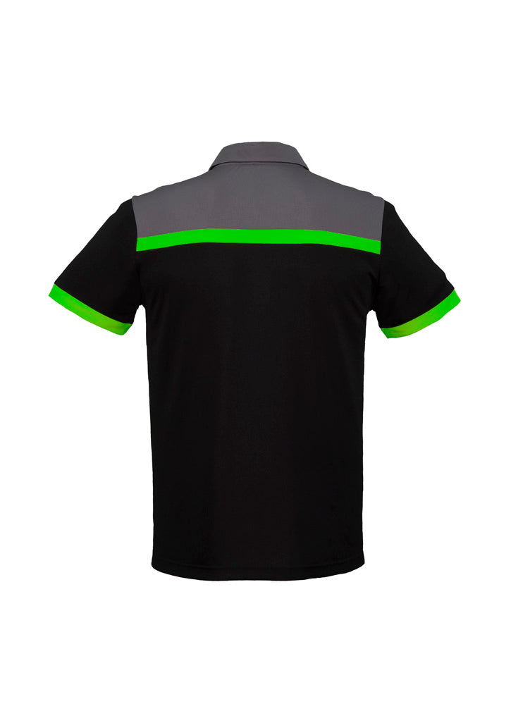 Charger Mens Short Sleeve Polo - Black/Green/Grey