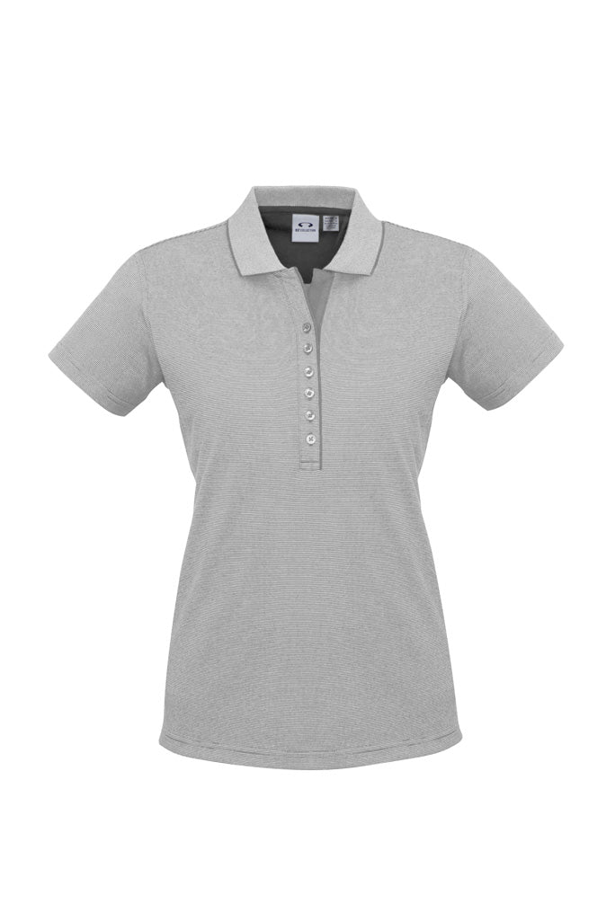 Shadow Womens Short Sleeve Polo - Silver Grey