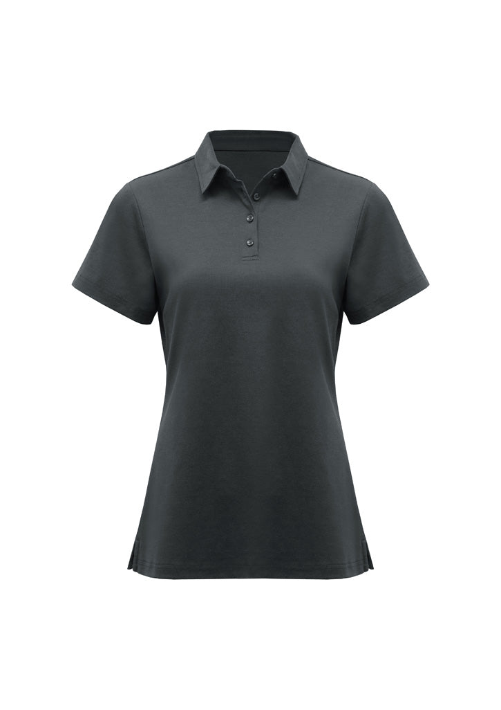 Lotus Womens Short Sleeve Polo - Charcoal