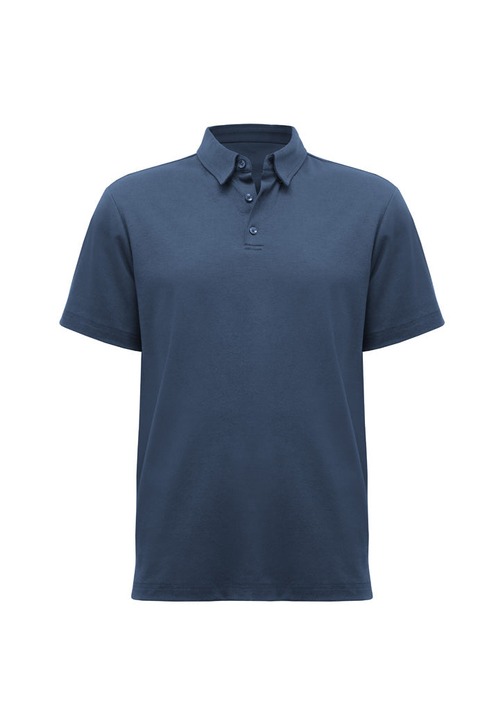 Lotus Mens Short Sleeve Polo - Mineral Blue