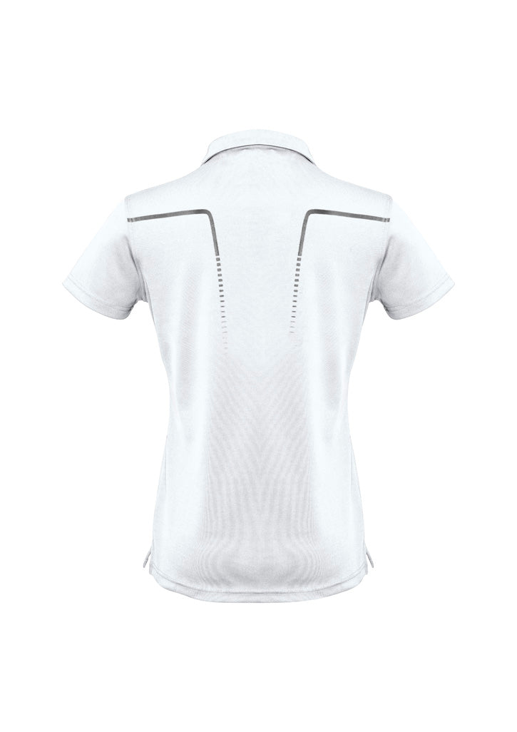 Cyber Womens Short Sleeve Polo - White/Silver