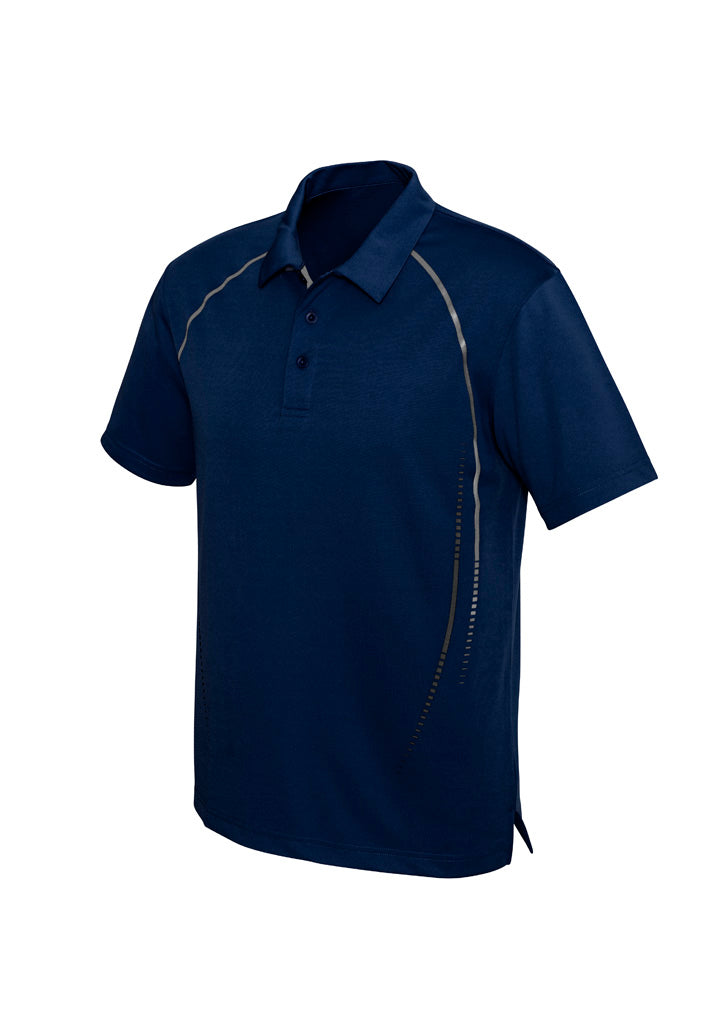 Cyber Mens Short Sleeve Polo - Navy/Silver