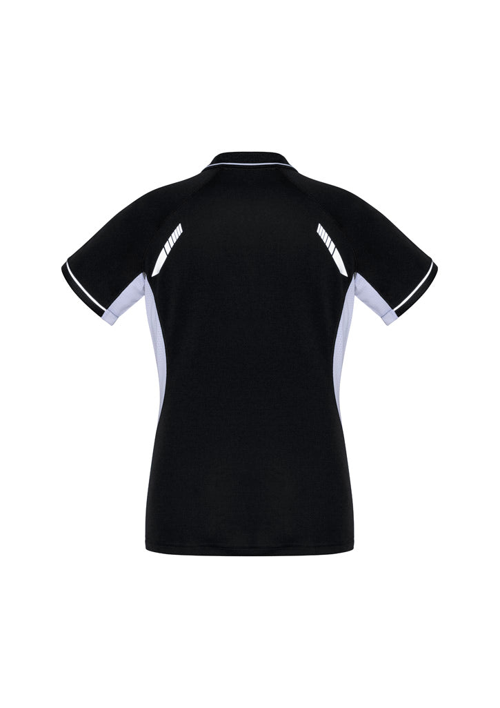 Renegade Womens Short Sleeve Polo - Black/White/Silver