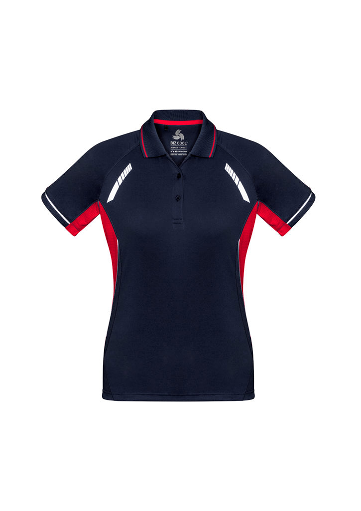 Renegade Womens Short Sleeve Polo - Navy/Red/Silver