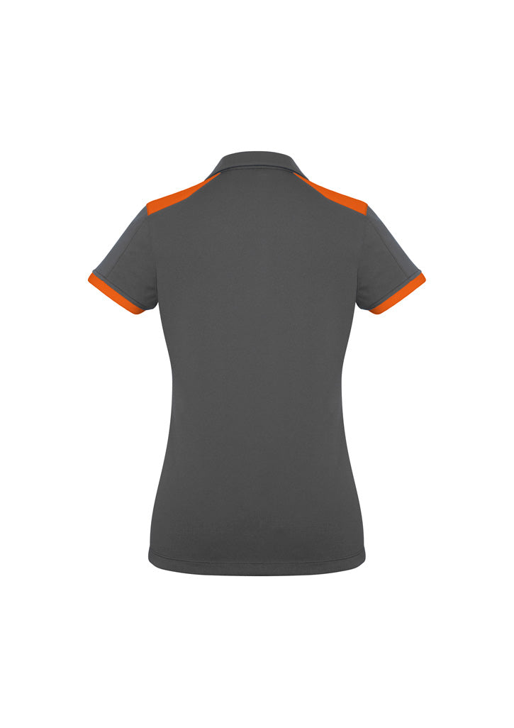 Rival Womens Short Sleeve Polo - Grey/Orange