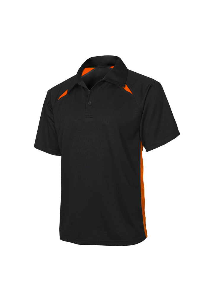 Splice Mens Short Sleeve Polo - Black/Orange