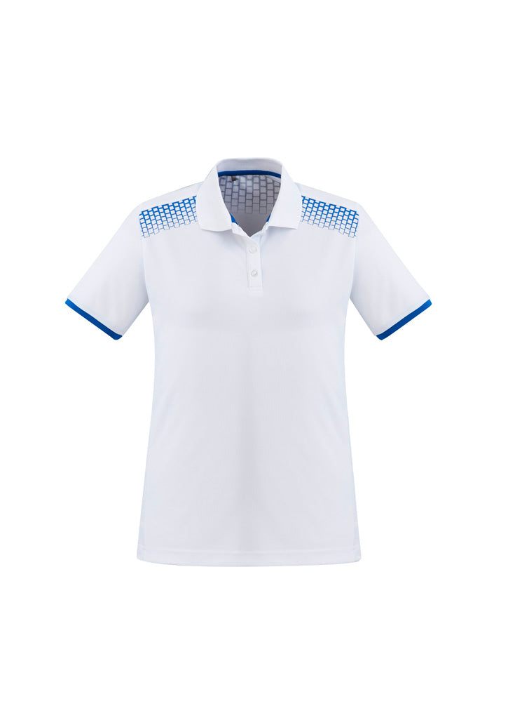 Galaxy Womens Short Sleeve Polo - White/Royal