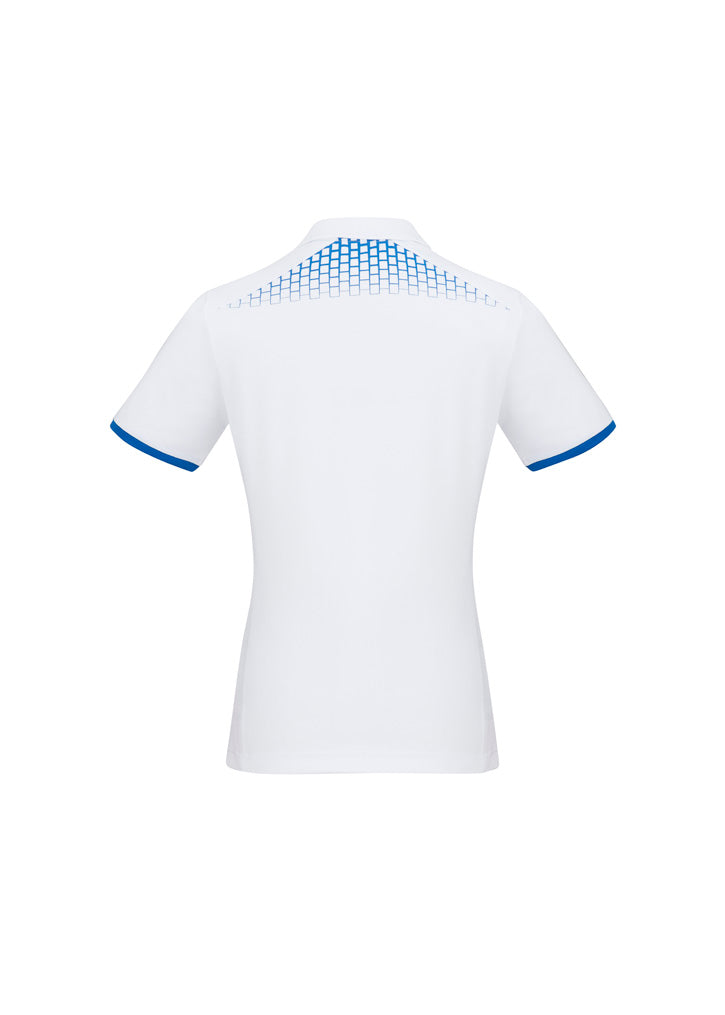 Galaxy Womens Short Sleeve Polo - White/Royal