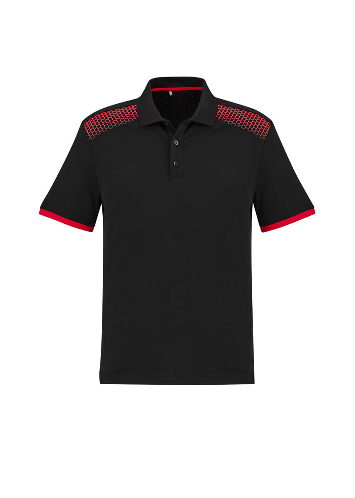 Galaxy Mens Short Sleeve Polo - Black/Red