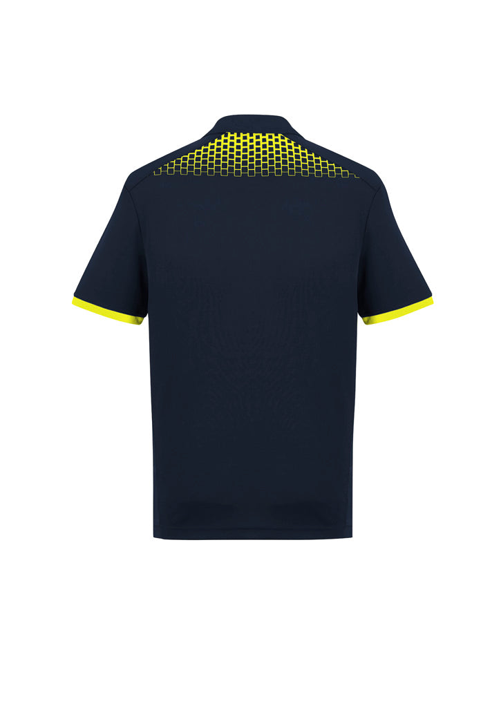 Galaxy Mens Short Sleeve Polo - Navy/Fluoro Yellow