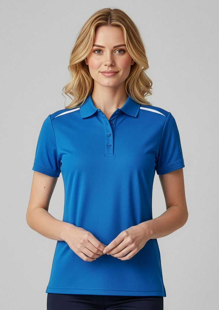 Sonar Womens Short Sleeve Polo - Royal/White