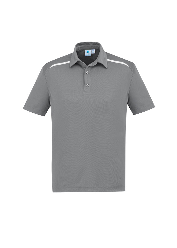 Sonar Mens Short Sleeve Polo - Silver/White