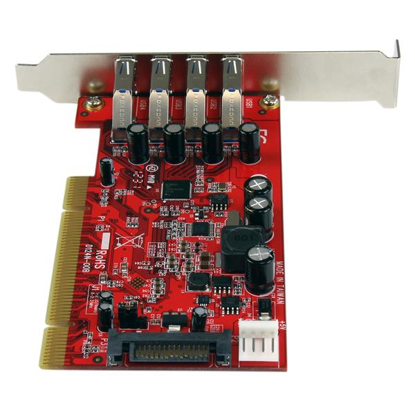 4 Port PCI SuperSpeed USB 3.0 Adapter Card with SATA / SP4 Power