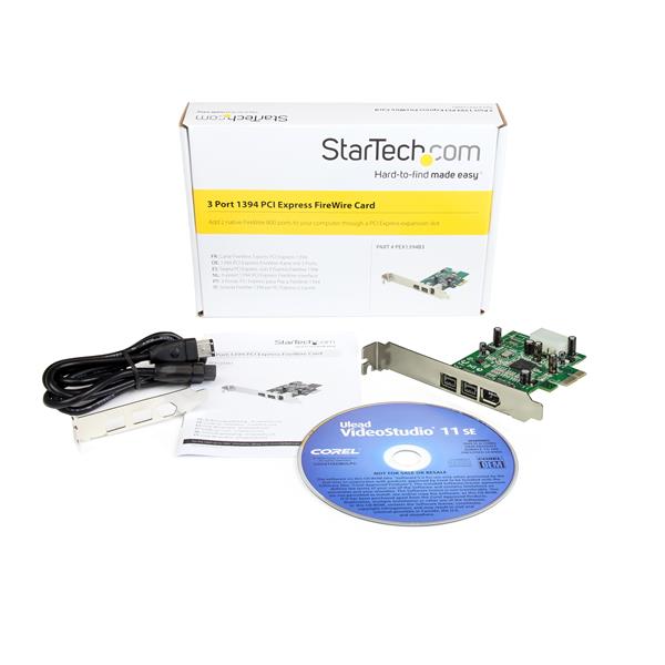3 Port 2b 1a 1394 PCI Express FireWire Card Adapter