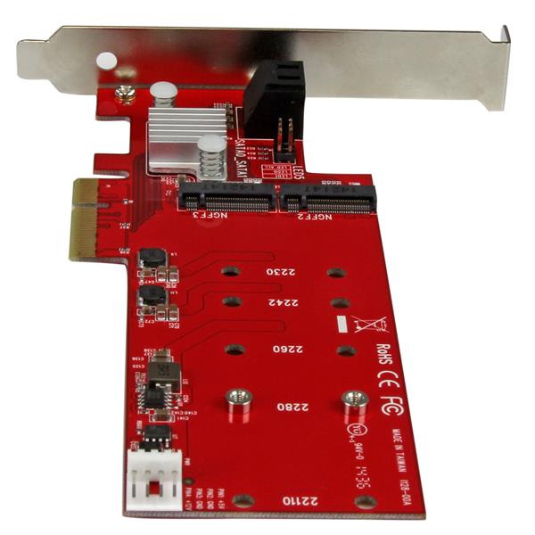 2x M.2 NGFF SSD RAID Controller Card plus 2x SATA III Ports - PCIe