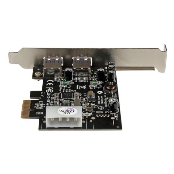 2 Port PCI Express (PCIe) SuperSpeed USB 3.0 Card Adapter with UASP - LP4 Power