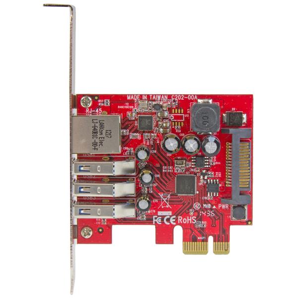 3-Port PCI Express USB 3.0 Card + Gigabit Ethernet