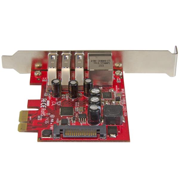 3-Port PCI Express USB 3.0 Card + Gigabit Ethernet