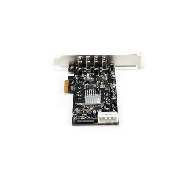 4 Port PCI Express USB 3.0 Card w/ 4 Dedicated 5Gbps Channels - UASP - SATA/LP4