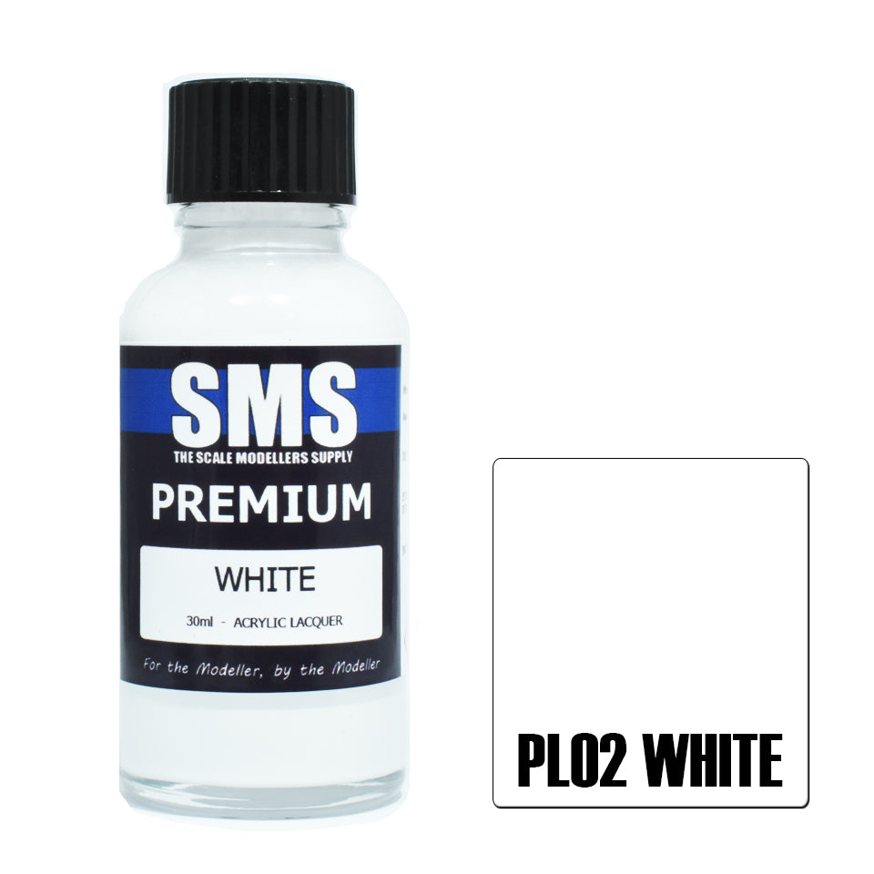 AIR BRUSH PAINT 30ML PREMIUM WHITE ACRYLIC LACQUER SCALE MODELLERS SUPPLY